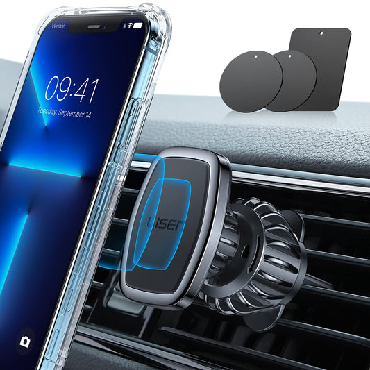LISEN 2025 Support Telephone Voiture Magnetique, [6 Aimants Puissants] [Clip Améliorer] Porte Téléphone Voiture Aimanté pour iPhone 17 16 15 Pro Max Plus, Galaxy S25 24 Ultra et Android Smartphone