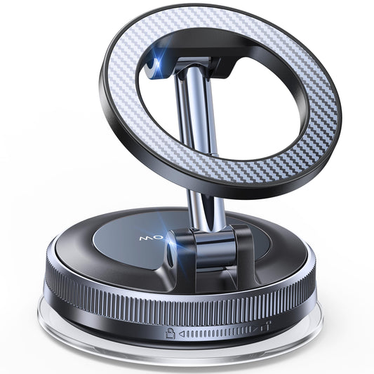 Coolpow Support Telephone Voiture Magsafe [Ventouse sous Vide Puissante Magnétique] Porte Telephone Voiture Aimanté Pare-Brise/Tableau de Bord,360°Portable Accessoire Voiture Interieur pour iPhone 17